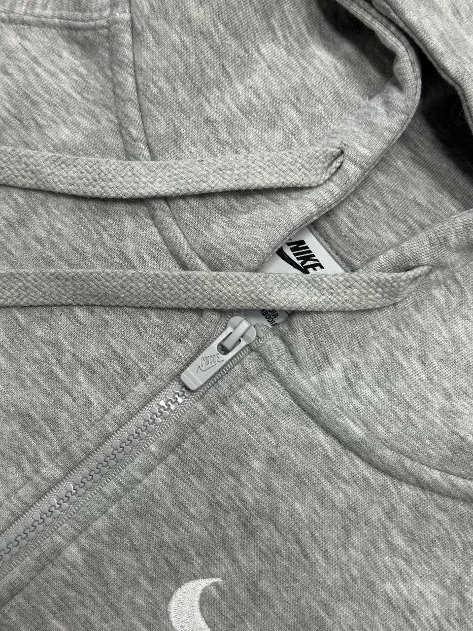 NSW Double Swoosh Full-Zip Hoodie – Gri - Görsel 3