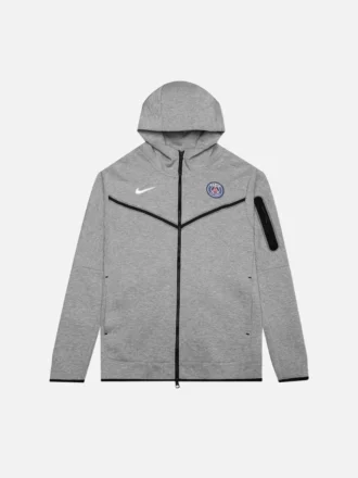 PARIS PSG x Tech Fleece Full-Zip Hoodie – Gri