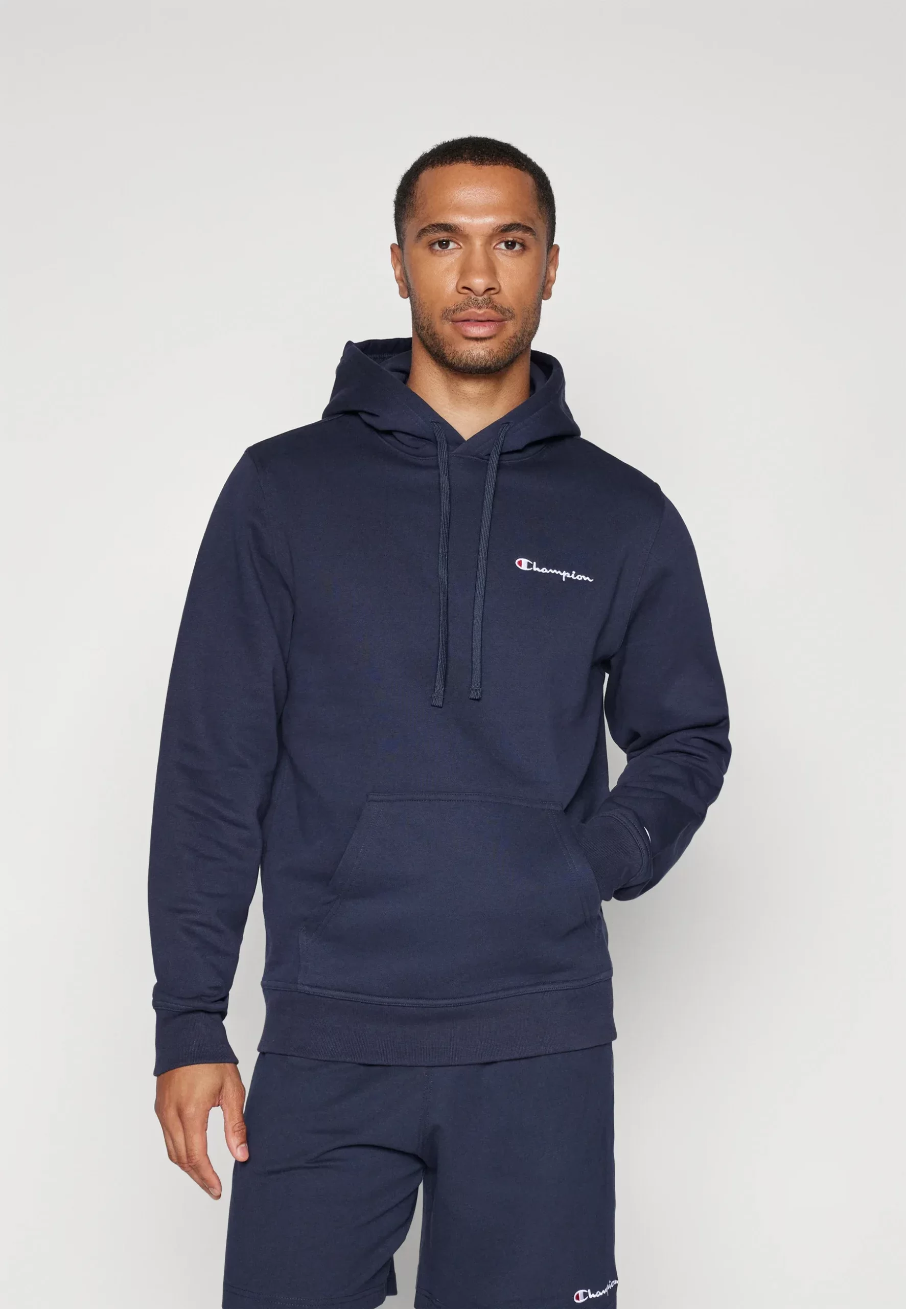 CHMPN Basic Logo Hoodie - Lacivert - Görsel 2