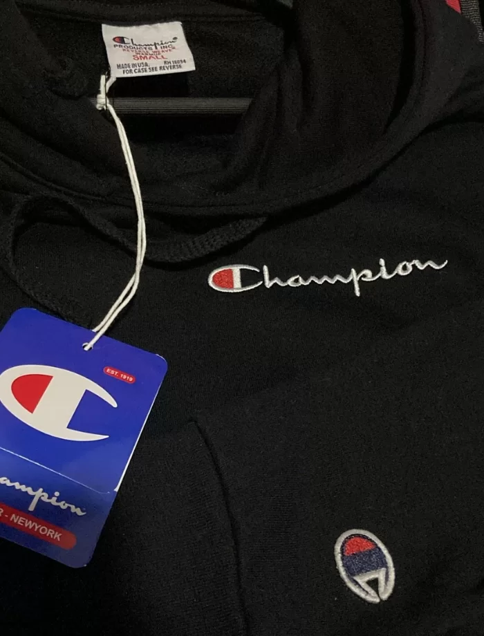 CHMPN Basic Logo Hoodie - Siyah - Görsel 4