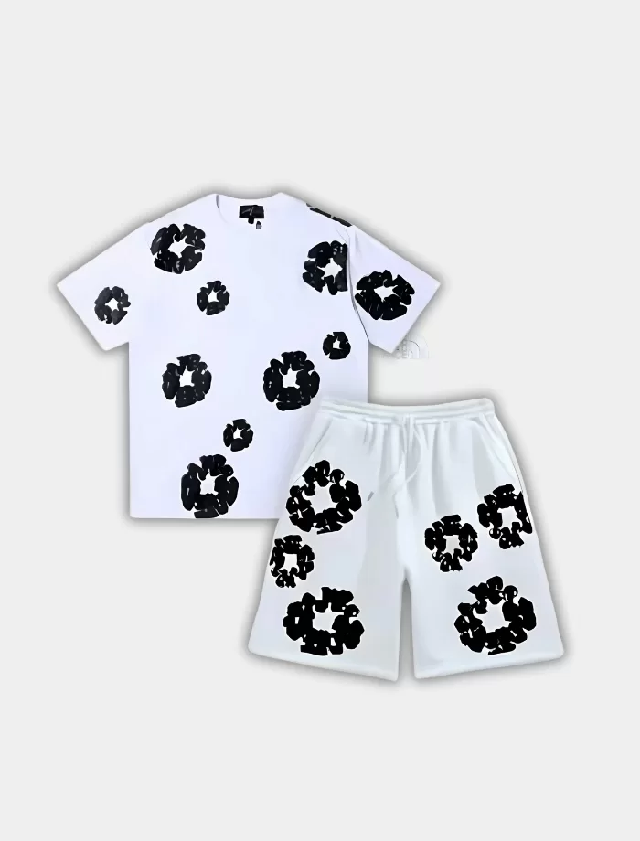 Denim Tears T-shirt & Şort Takımı - Beyaz