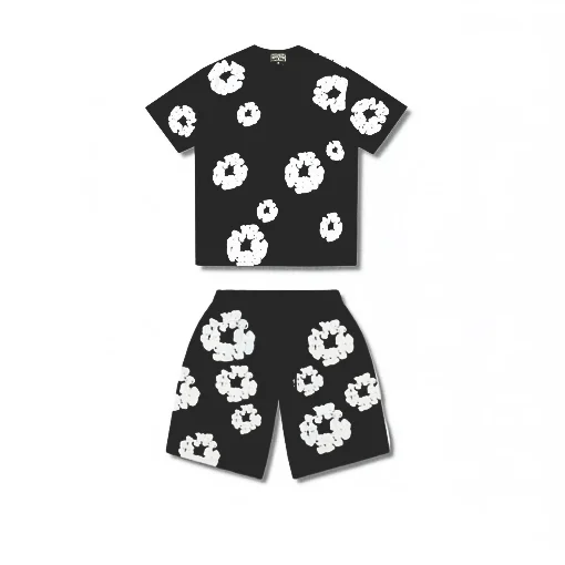 Denim Tears T-shirt & Şort Takımı - Füme