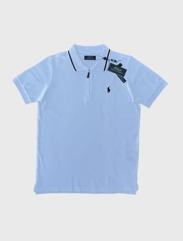 Ralph L. Half-Zip Polo T-shirt – Beyaz
