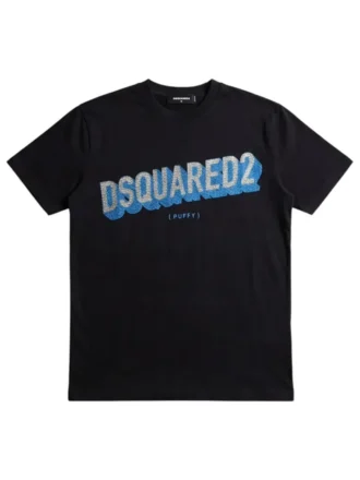 Dsq2 Blue Logo T-shirt - Siyah