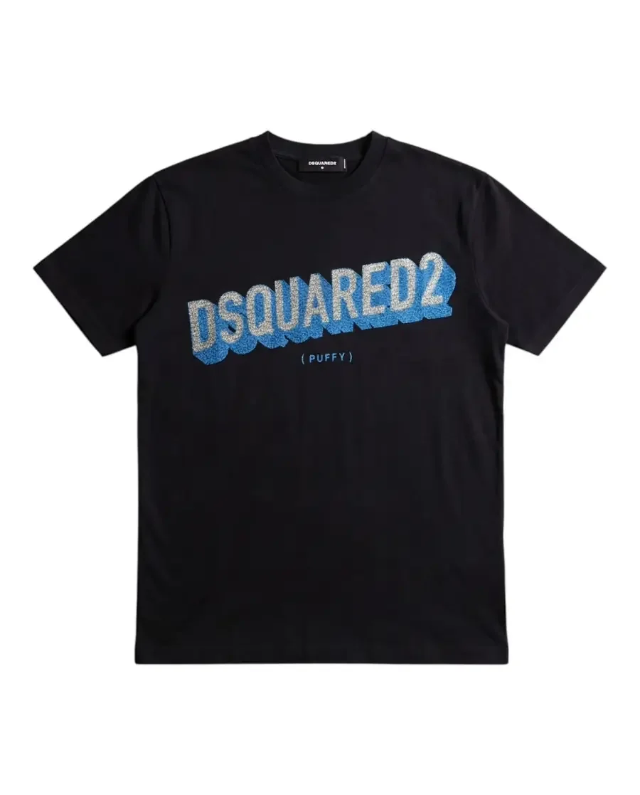 Dsq2 Blue Logo T-shirt - Siyah