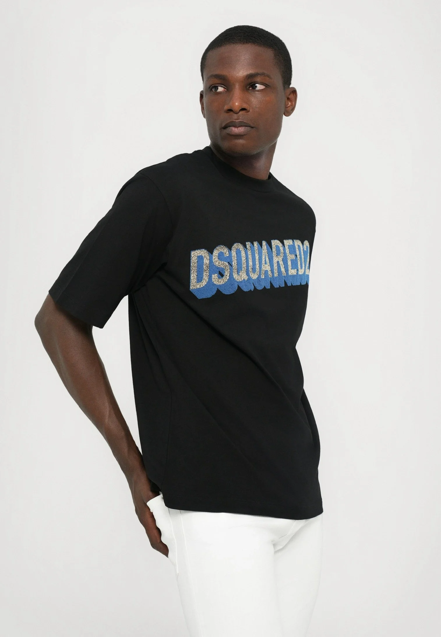 Dsq2 Blue Logo T-shirt - Siyah - Görsel 2